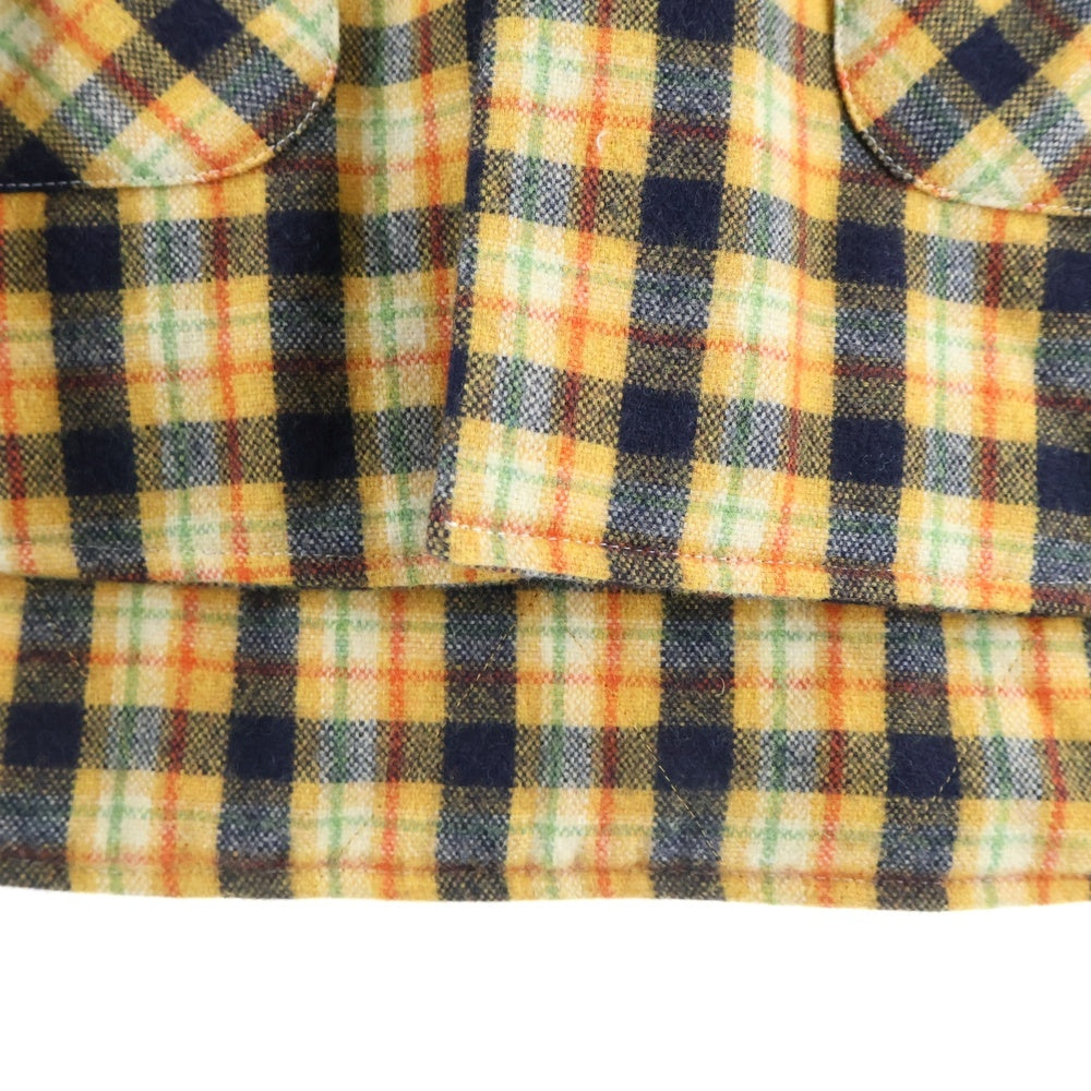 GUCCI(グッチ) 21SS ×Disney PLAID LONG SLEEVE SHIRT ディズニー バックキャラクター刺繍 チェック柄 中綿 シャツジャケット イエロー 638805 ZAGG6