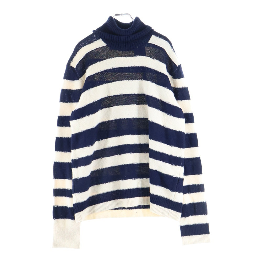 PICONE ネイビーとホワイトストライプセーター サイズL DIESEL(ディーゼル) アルパカ混 ハイネック ボーダーニット セーター