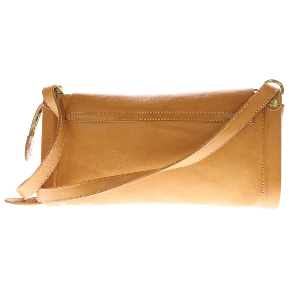 IL BISONTE(イル ビゾンテ) イタリア製 ロゴエンボス レザー ショルダーバッグ ブラウン