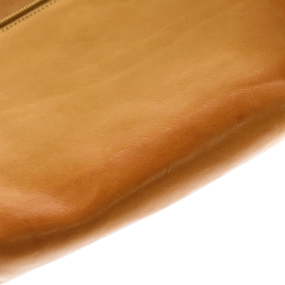 IL BISONTE(イル ビゾンテ) イタリア製 ロゴエンボス レザー ショルダーバッグ ブラウン