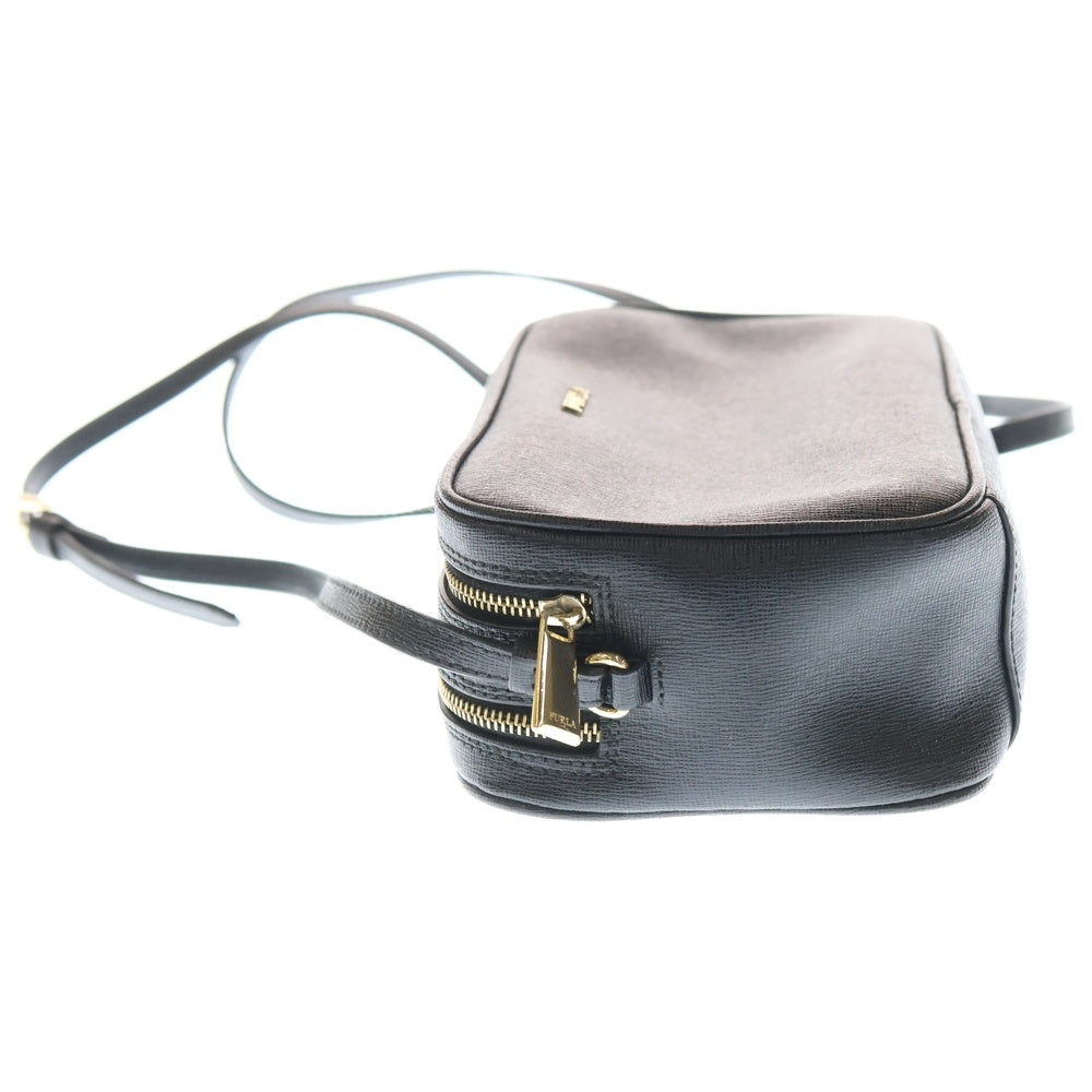 FURLA(フルラ) リリー ロゴモチーフ レザー ショルダーバッグ ブラック レディース