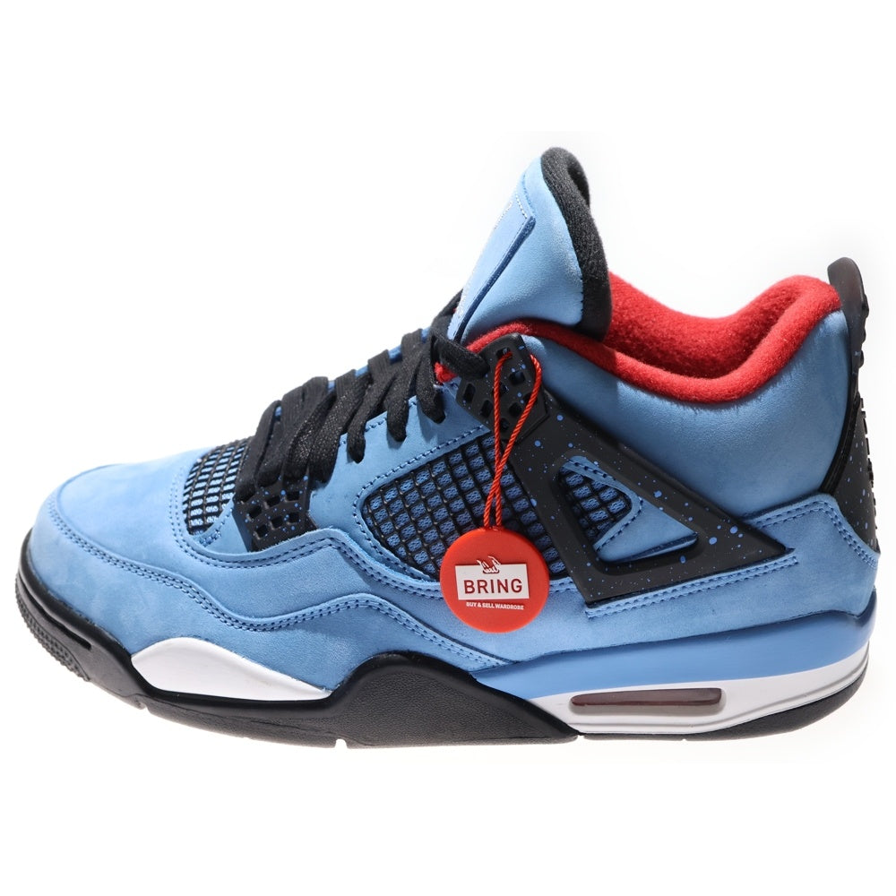 NIKE(ナイキ) ×TRAVIS SCOTT AIR JORDAN4 RETRO CACTUSJACK UNIVERSITYBLUE トラヴィススコット エアジョーダン4 レトロ カクタスジャック ハイカットスニーカー 308497-406