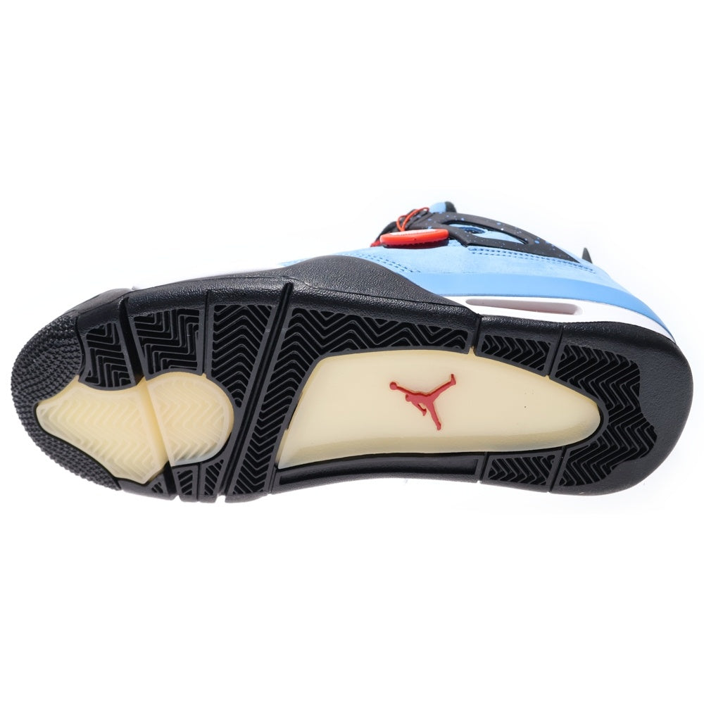 NIKE(ナイキ) ×TRAVIS SCOTT AIR JORDAN4 RETRO CACTUSJACK UNIVERSITYBLUE トラヴィススコット エアジョーダン4 レトロ カクタスジャック ハイカットスニーカー 308497-406