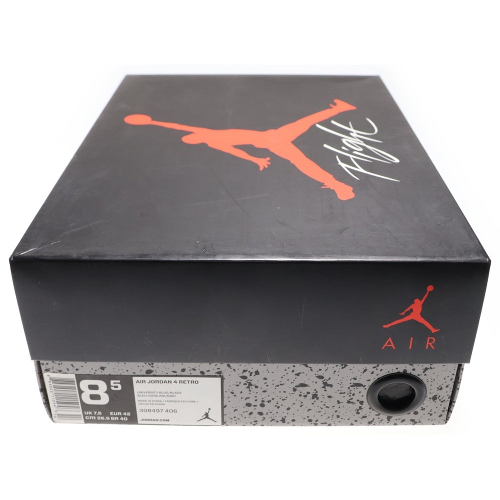 NIKE(ナイキ) ×TRAVIS SCOTT AIR JORDAN4 RETRO CACTUSJACK UNIVERSITYBLUE トラヴィススコット エアジョーダン4 レトロ カクタスジャック ハイカットスニーカー 308497-406