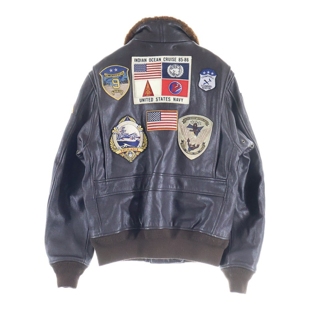 AVIREX(アヴィレックス) G-1 TOP GUN GOAT ジーワン トップ ガン ゴートレザー シングルライダースムートンジャケット ブラウン 6101063