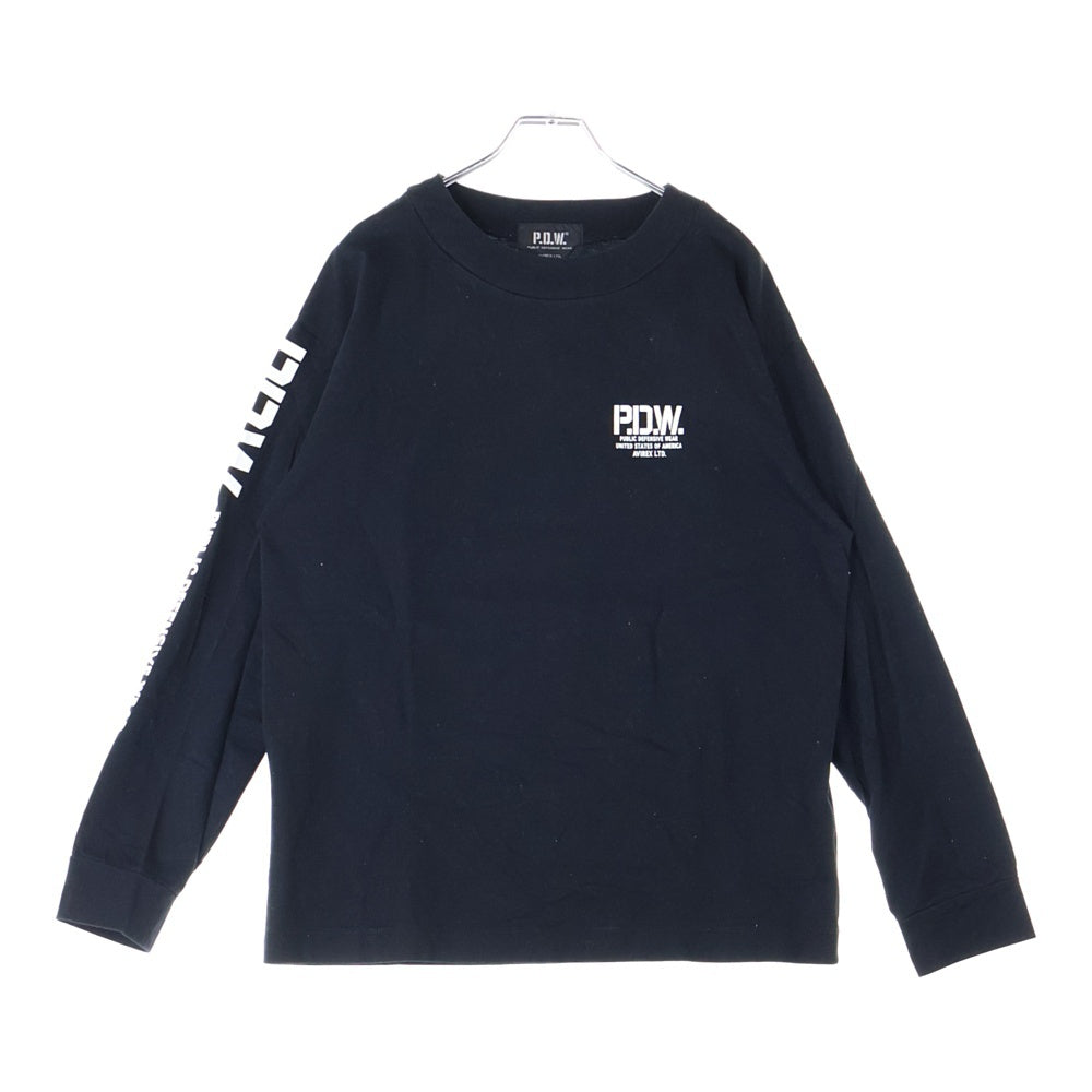 AVIREX(アヴィレックス) PDW L/S T-SHIRT ピーディーダブリュー ロングスリーブ クルーネック長袖Tシャツ カットソー ブラック 6613007