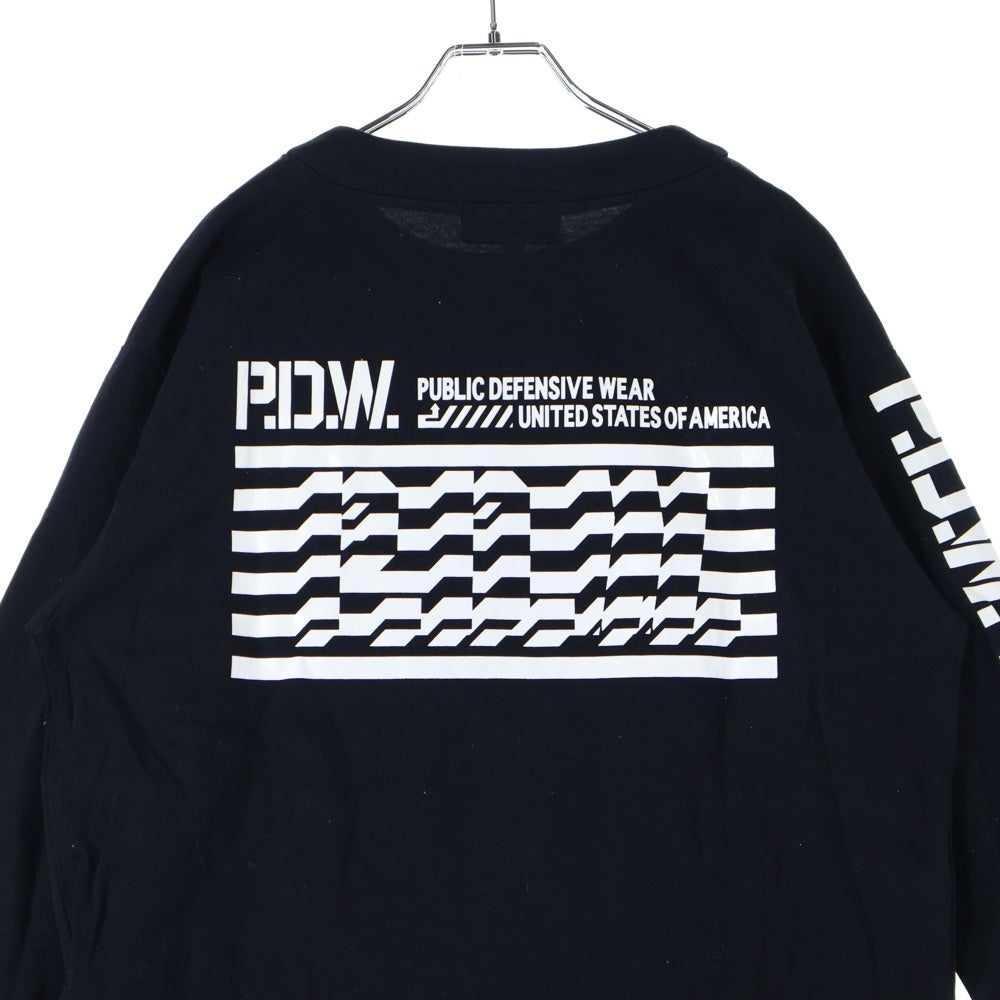 AVIREX(アヴィレックス) PDW L/S T-SHIRT ピーディーダブリュー ロングスリーブ クルーネック長袖Tシャツ カットソー ブラック 6613007