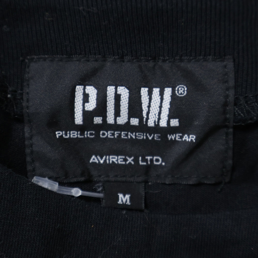 AVIREX(アヴィレックス) PDW L/S T-SHIRT ピーディーダブリュー ロングスリーブ クルーネック長袖Tシャツ カットソー ブラック 6613007