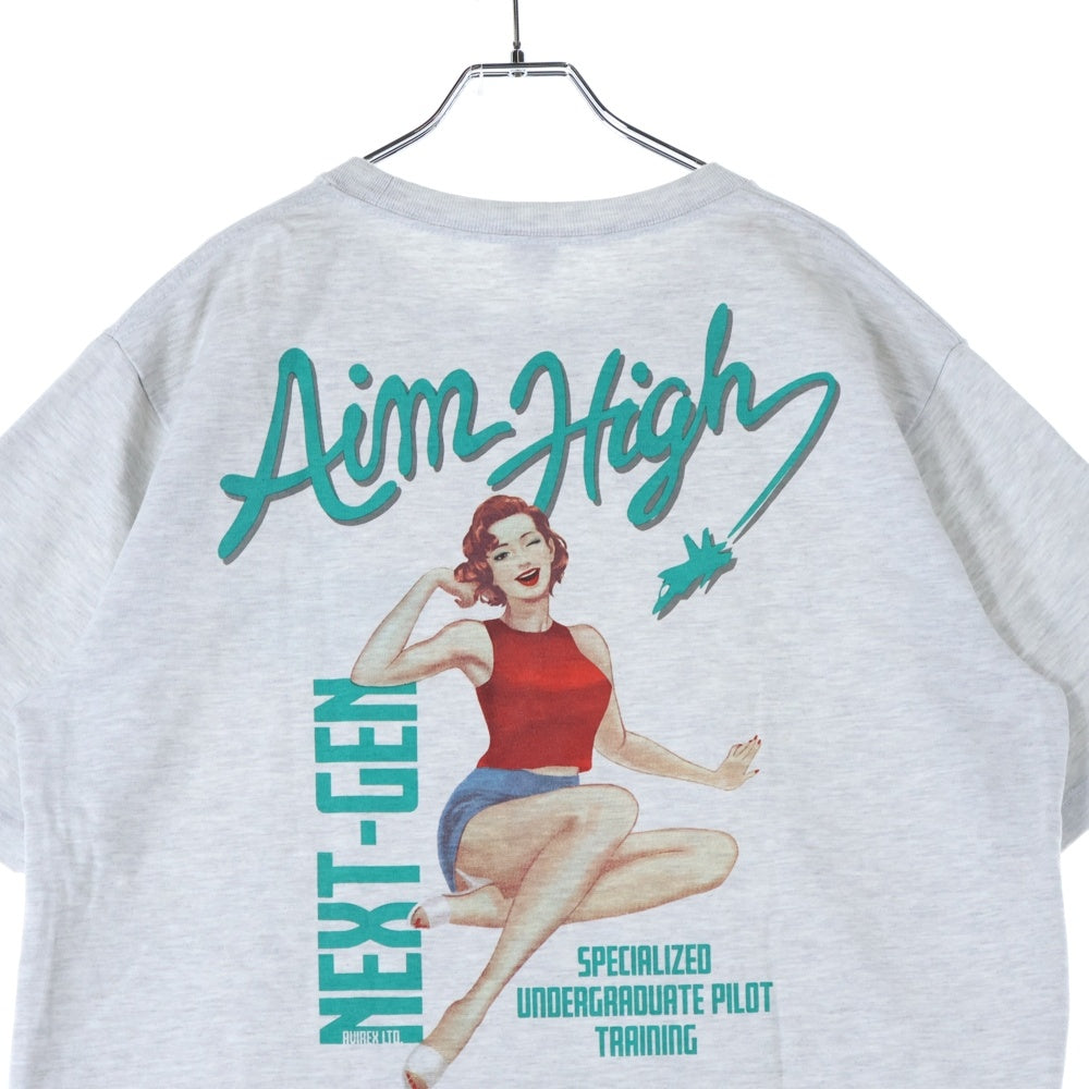 AVIREX(アヴィレックス) AIM HIGH T-SHIRT アイム ハイ クルーネック半袖Tシャツ カットソー グレー 6113297