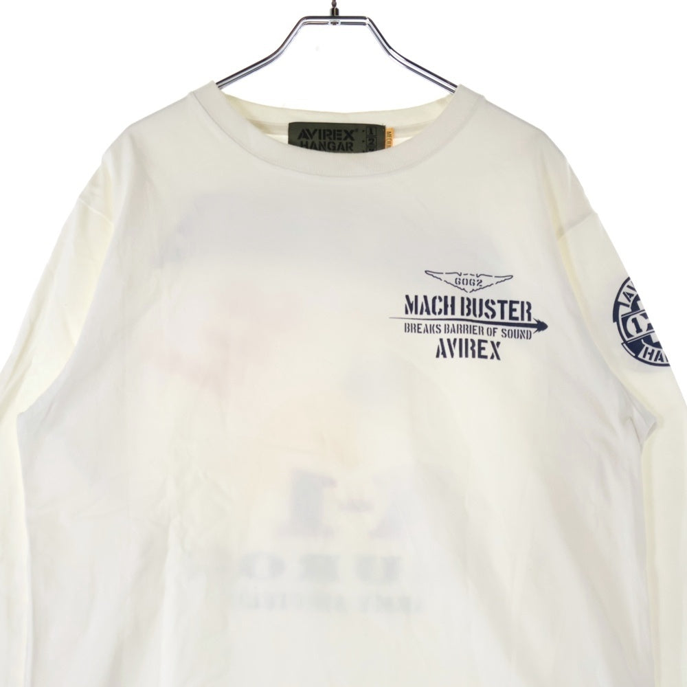 AVIREX(アヴィレックス) MACH BUSTER T-SHIRT マッチ バスター クルーネック長袖Tシャツ カットソー ホワイト 6103522