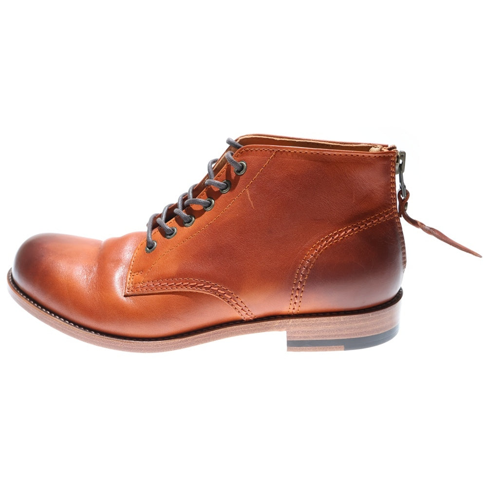 PADRONE(パドローネ) ×AND A ショート カウレザー ポインテッドトゥ レースアップブーツ ブラウン PA8054-1201-12A