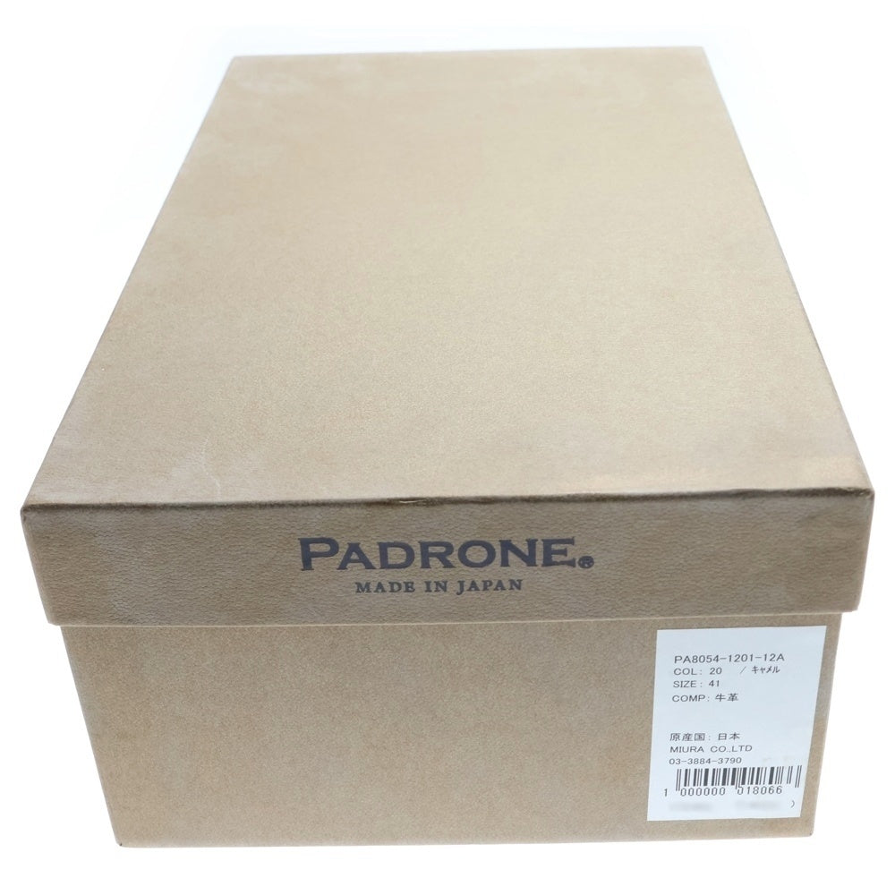 PADRONE(パドローネ) ×AND A ショート カウレザー ポインテッドトゥ レースアップブーツ ブラウン PA8054-1201-12A