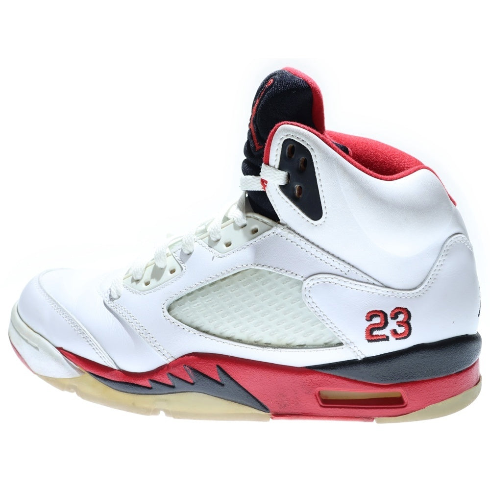 NIKE(ナイキ) 【観賞用 2013年】AIR JORDAN 5 RETRO OG FIRE RED エアジョーダン レトロ ファイアレッド ハイカットスニーカー ホワイト/レッド US9/27cm 136027-120