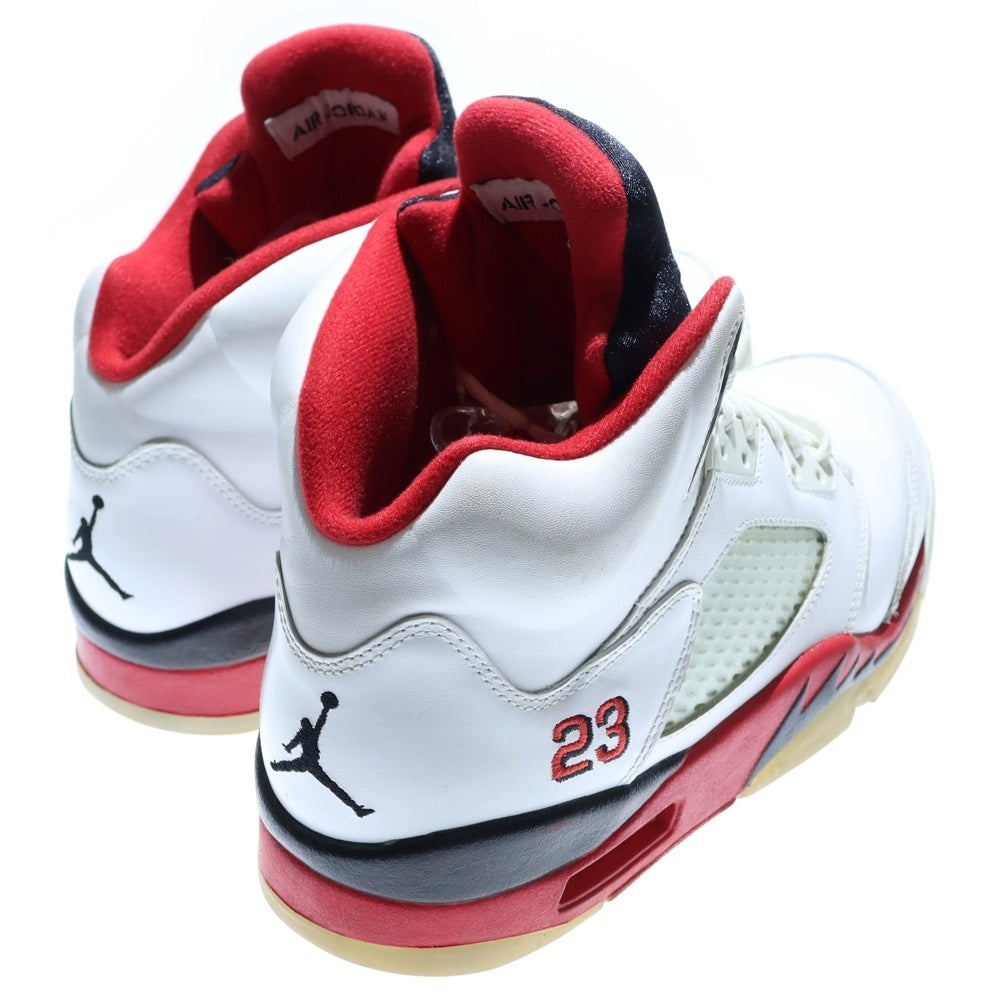 NIKE(ナイキ) 【観賞用 2013年】AIR JORDAN 5 RETRO OG FIRE RED エアジョーダン レトロ ファイアレッド ハイカットスニーカー ホワイト/レッド US9/27cm 136027-120