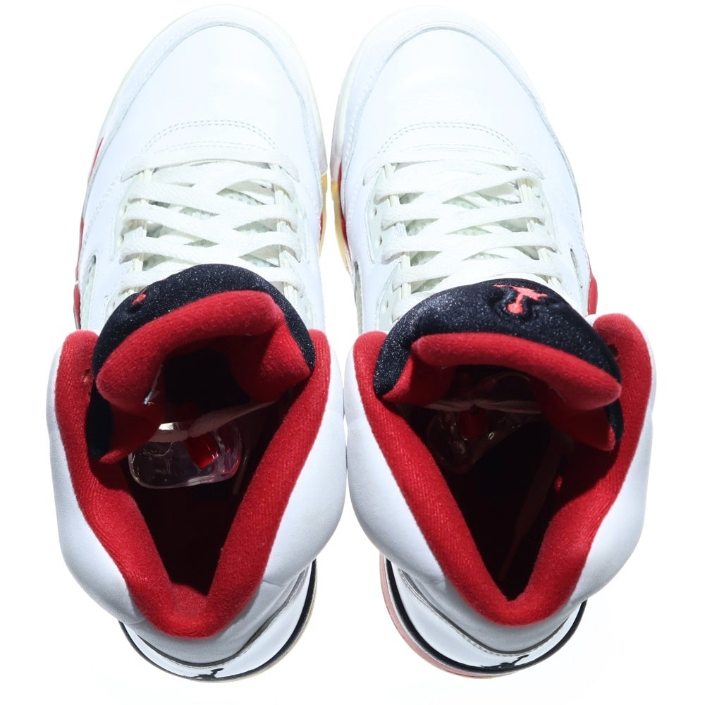 NIKE(ナイキ) 【観賞用 2013年】AIR JORDAN 5 RETRO OG FIRE RED エアジョーダン レトロ ファイアレッド ハイカットスニーカー ホワイト/レッド US9/27cm 136027-120