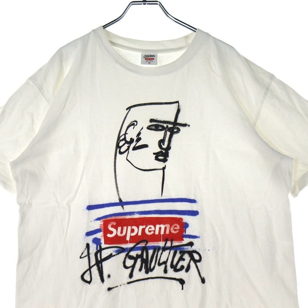 SUPREME(シュプリーム) 19SS ×JEAN PAUL GAULTIER ジャンポールゴルチエ フロントデザイン クルーネック カットソー 半袖Tシャツ ホワイト