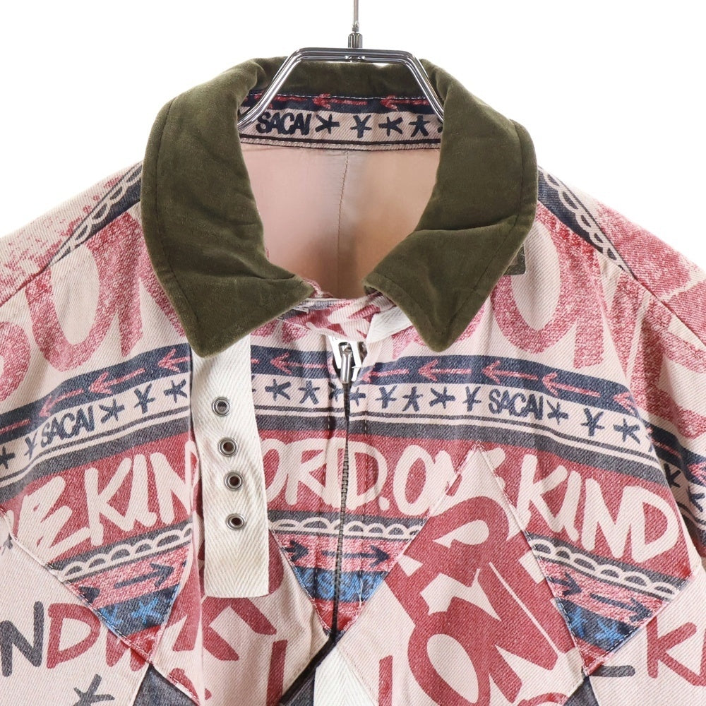 Sacai(サカイ) 23SS ERIC HAZE DENIM BLOUSON エリック ヘインズ マルチポケット 総柄 デニムジャケット ピンク 23-02970M