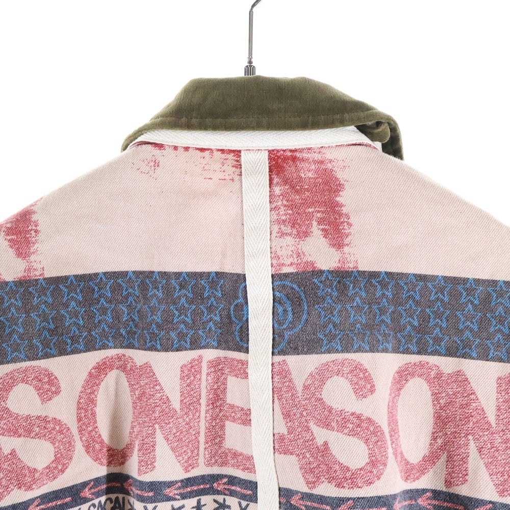 Sacai(サカイ) 23SS ERIC HAZE DENIM BLOUSON エリック ヘインズ マルチポケット 総柄 デニムジャケット ピンク 23-02970M