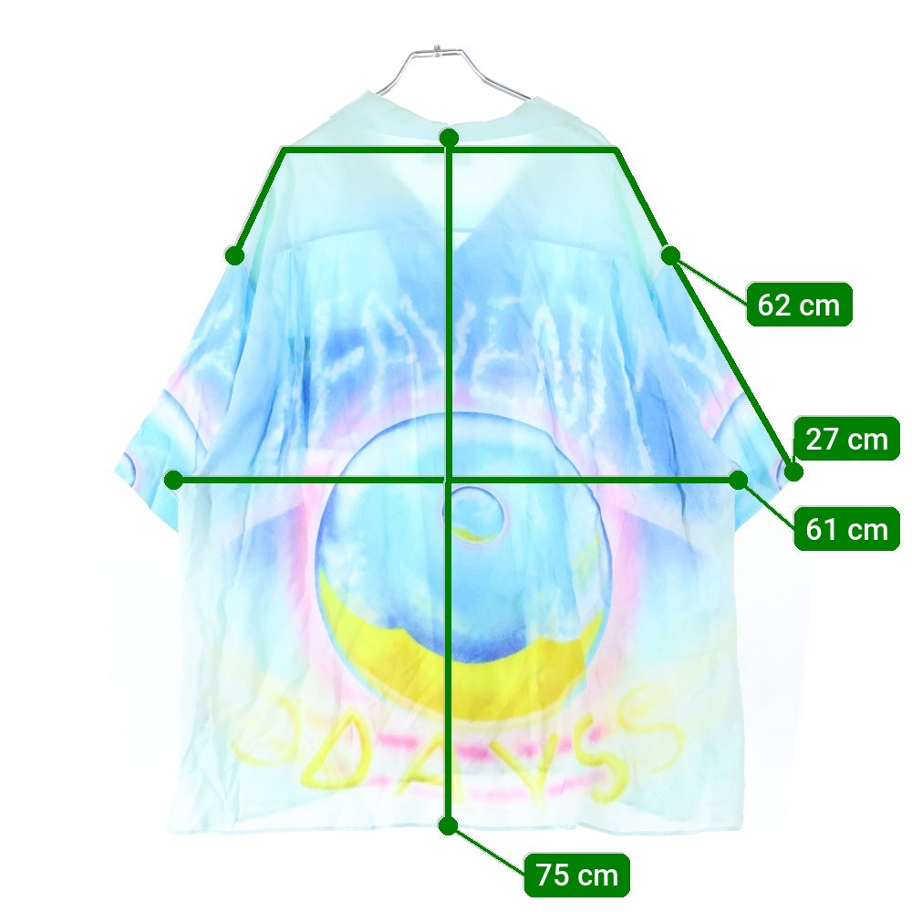 CELINE(セリーヌ) 22SS ×MARCELO LANVIN マルセロランバン 総柄 レーヨン オープンカラー 半袖シャツ マルチカラー 2C517357Q