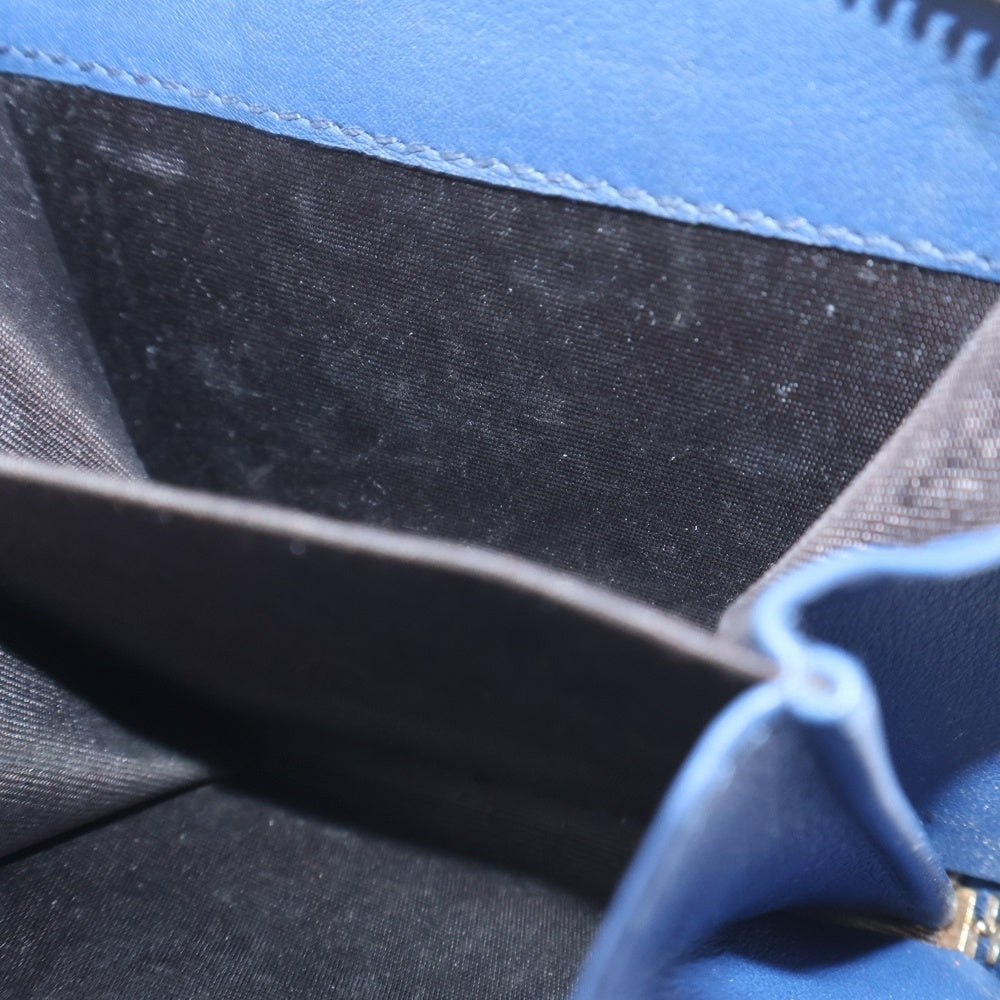 GUCCI(グッチ) マイクログッチシマ エンボス GG 総柄 レザーウォレット 二つ折り財布 ブルー 449395