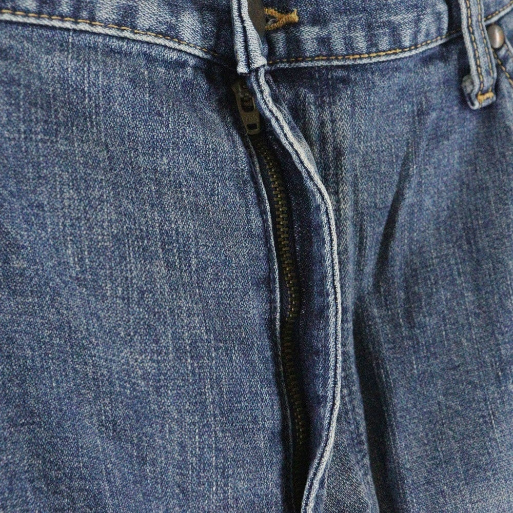 Wrangler(ラングラー) ユーズド プロセシング ボタンフライ ストレートデニムパンツ インディゴブルー W01303