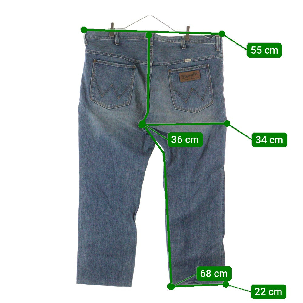 Wrangler(ラングラー) ユーズド プロセシング ボタンフライ ストレートデニムパンツ インディゴブルー W01303