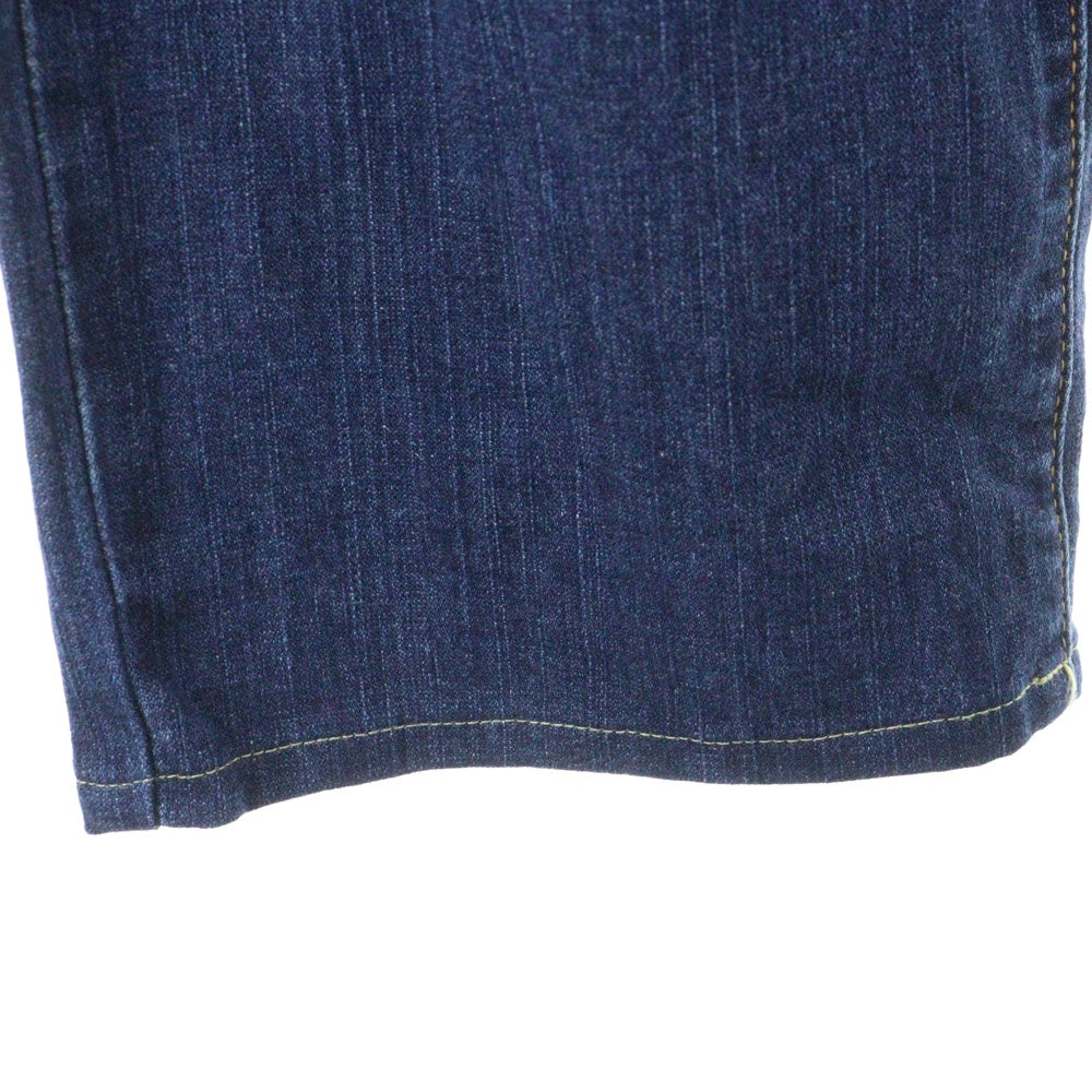 Wrangler(ラングラー) ブラックロゴパッチ ボタンフライ ストレートデニムパンツ インディゴ W34533