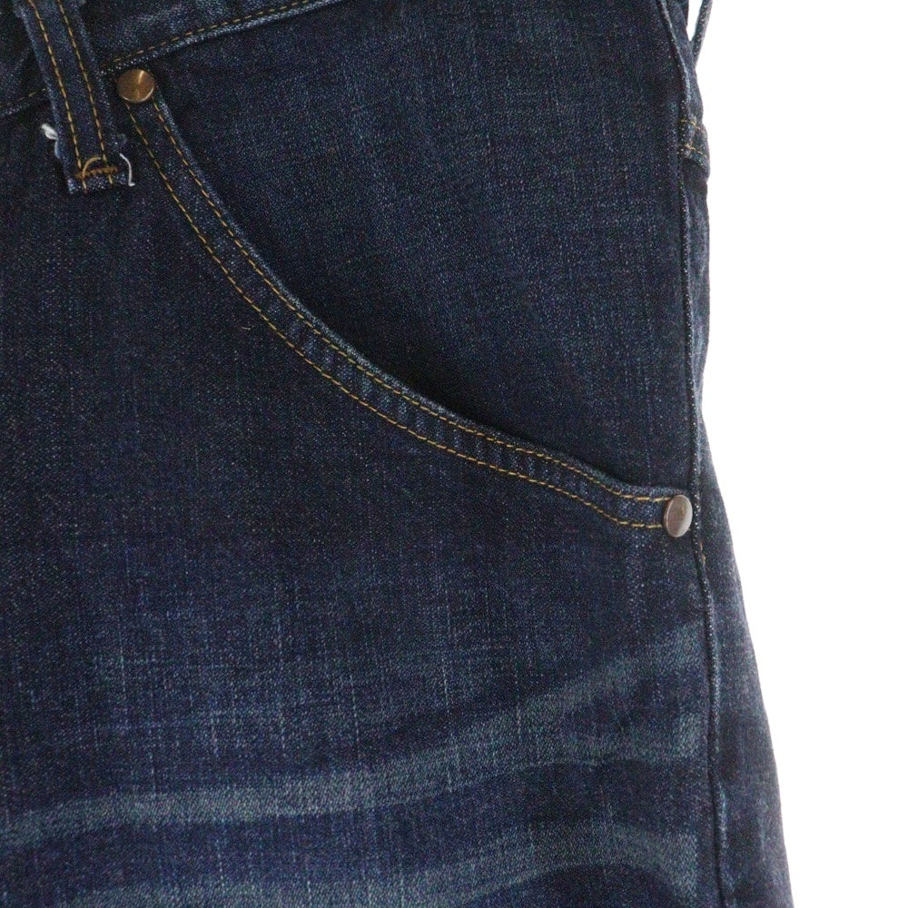 Wrangler(ラングラー) ユーズド プロセシング ボタンフライ ストレートデニムパンツ インディゴ W01303