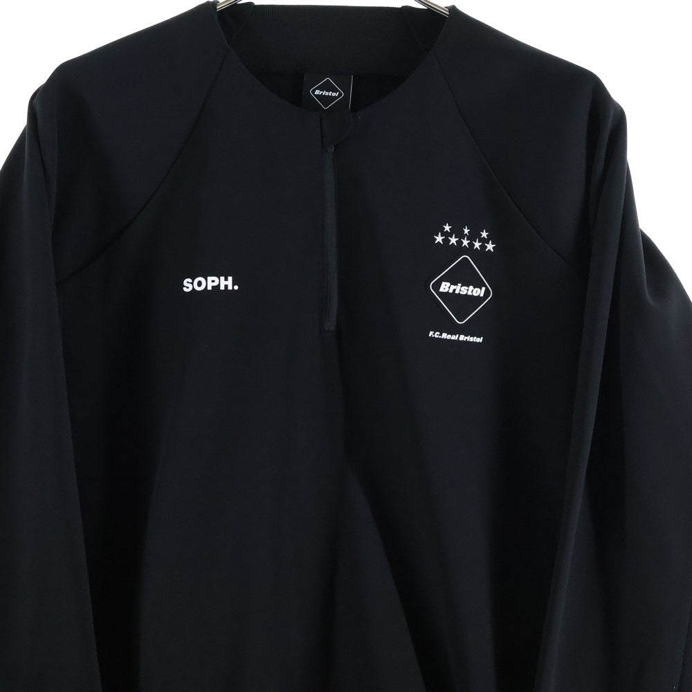 F.C.R.B./F.C.Real Bristol/FCRB(エフシーアールビー/エフシーレアルブリストル) 25SS PDK HALF ZIP TOP ピーディーケー ハーフ ジップ トップ カットソー ブラック FCRB-250032
