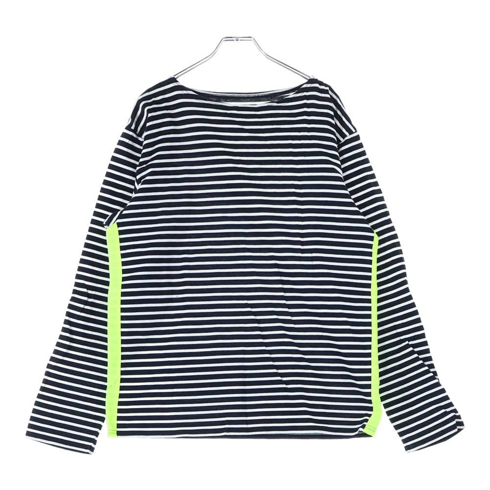 SOPHNET.(ソフネット) 16SS サイドリフレクター ボーダー柄 ラウンドネック長袖Tシャツ カットソー ブラック/ホワイト/イエロー SOPH-160002