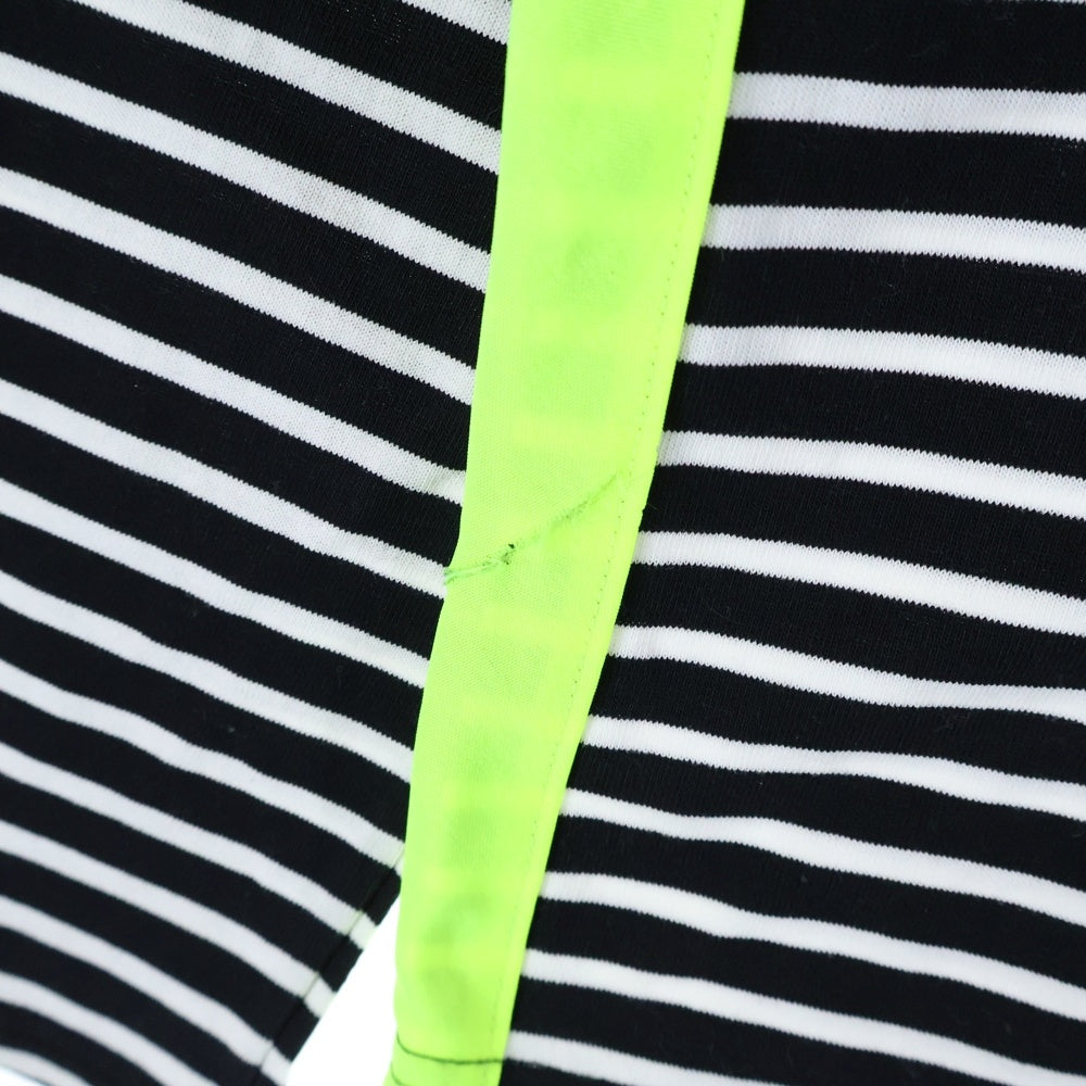 SOPHNET.(ソフネット) 16SS サイドリフレクター ボーダー柄 ラウンドネック長袖Tシャツ カットソー ブラック/ホワイト/イエロー SOPH-160002