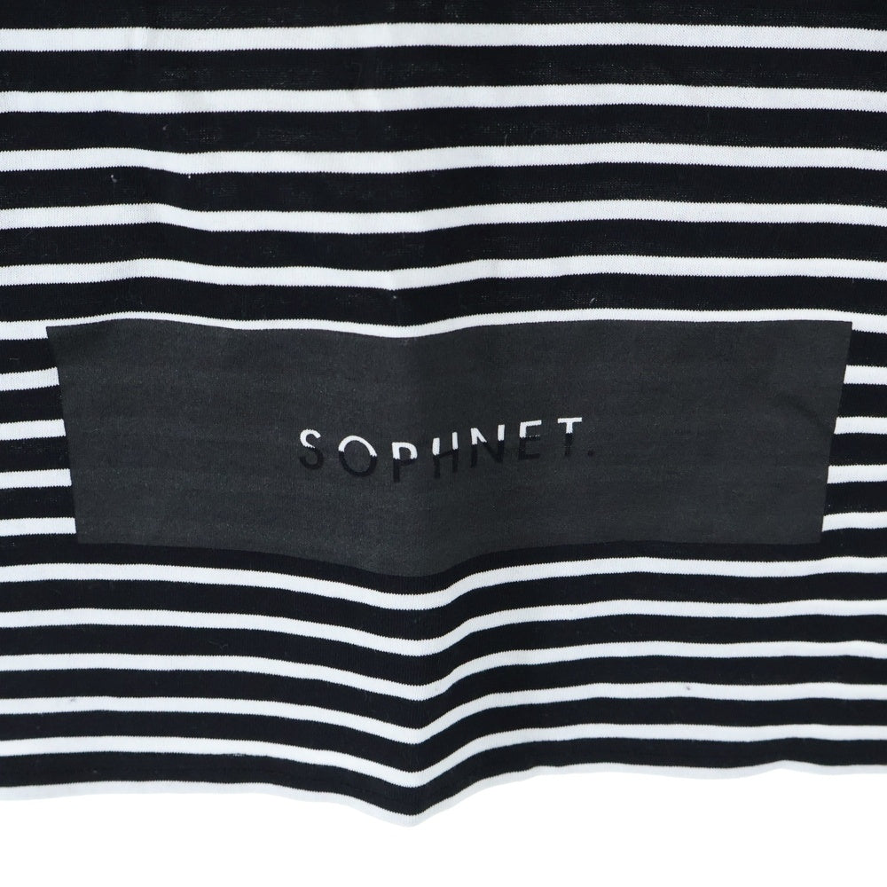 SOPHNET.(ソフネット) 16SS サイドリフレクター ボーダー柄 ラウンドネック長袖Tシャツ カットソー ブラック/ホワイト/イエロー SOPH-160002