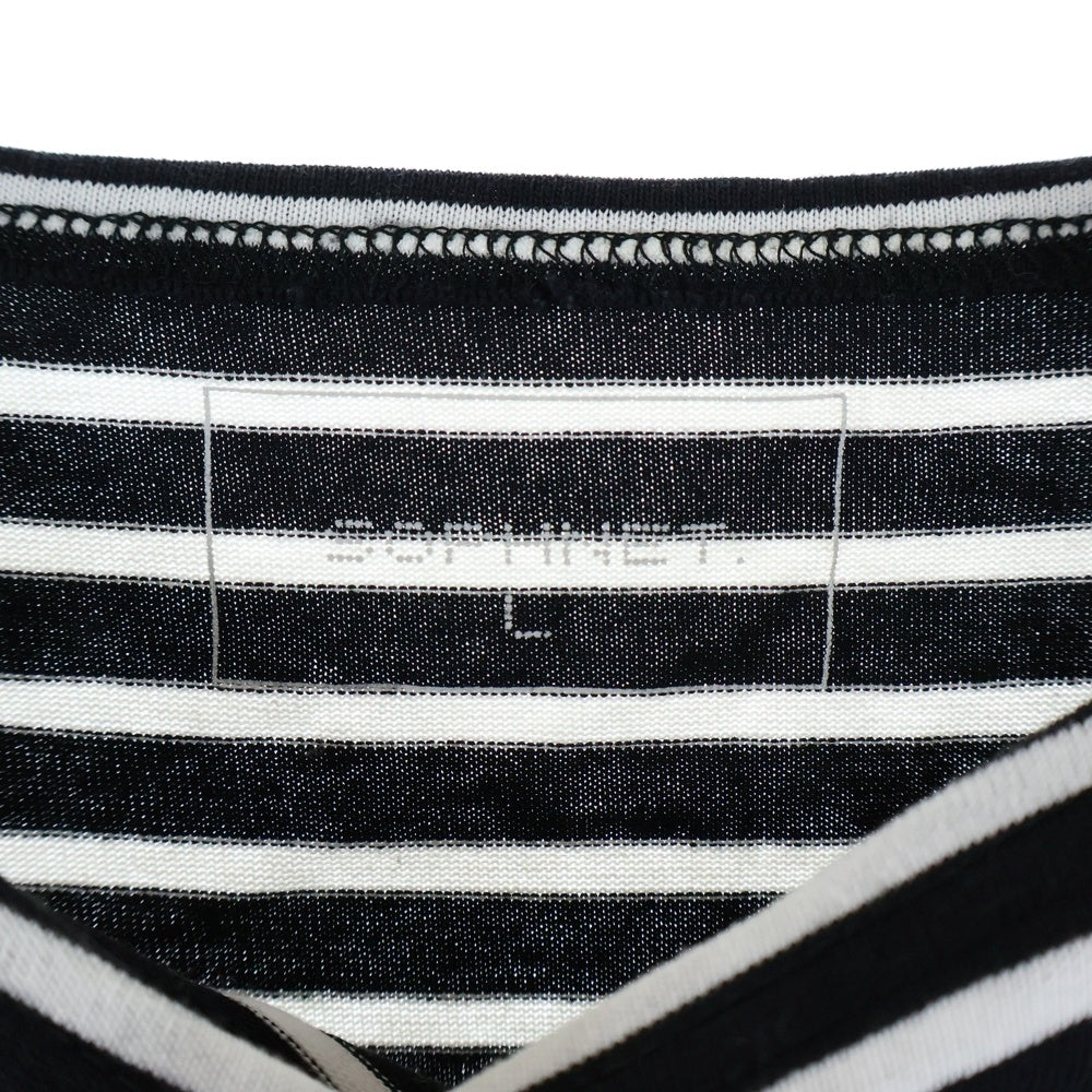 SOPHNET.(ソフネット) 16SS サイドリフレクター ボーダー柄 ラウンドネック長袖Tシャツ カットソー ブラック/ホワイト/イエロー SOPH-160002