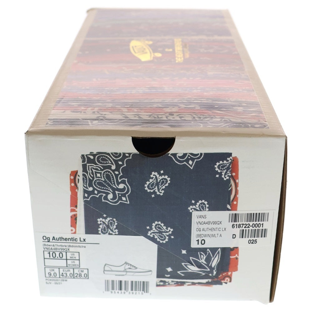 VANS(ヴァンズ) ×BEDWIN & THE HEARTBREAKERS AUTHENTIC ベドウィン アンド ザ ハートブレイカーズ オーセンティック バンダナ柄 総柄 ローカットスニーカー US10/28cm 721356