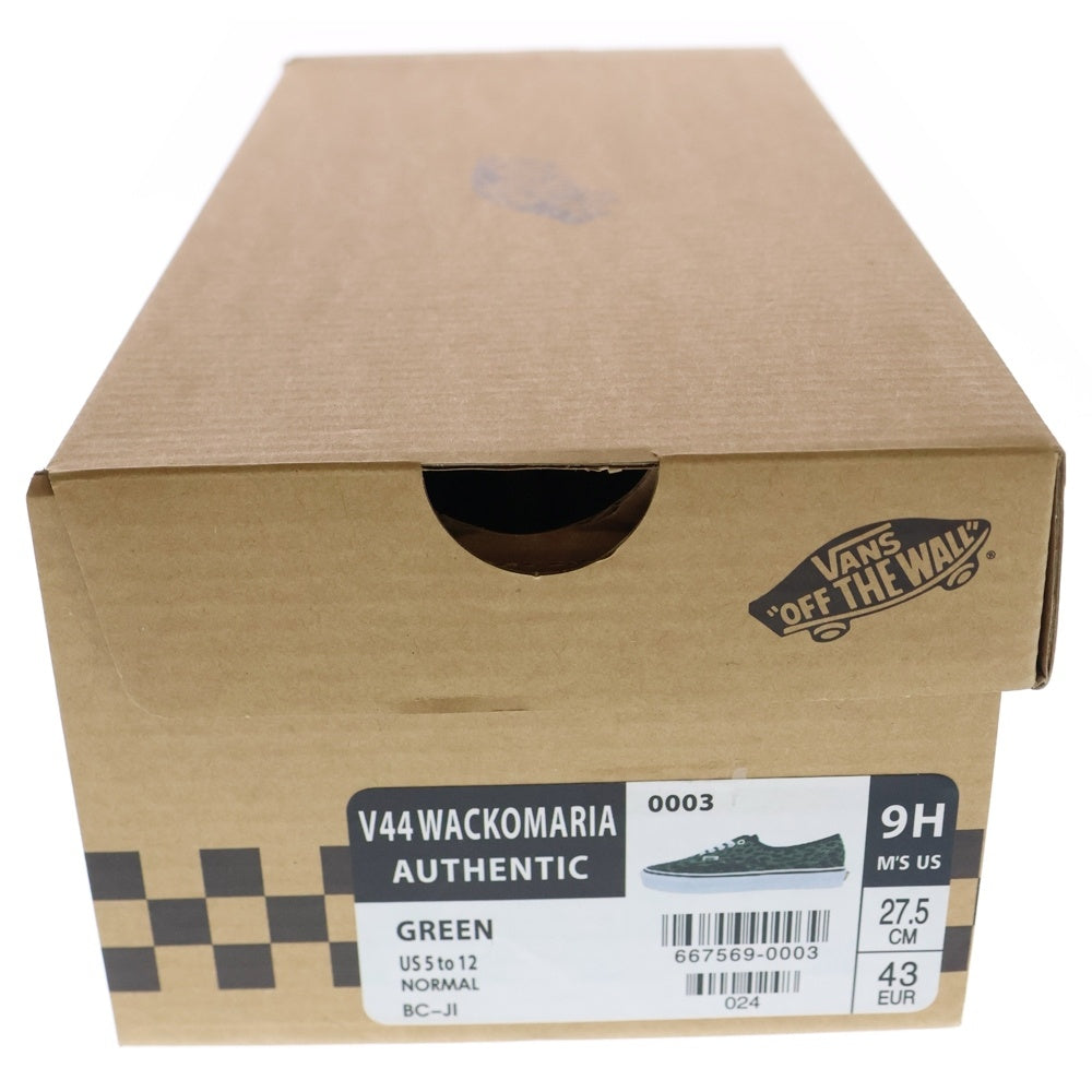 VANS(ヴァンズ) ×WACKO MARIA V44 AUTHENTIC - LEOPARD ワコマリア オーセンティック レオパード柄 ローカットスニーカー グリーン US9H/27.5cm VANS-WM-SH05