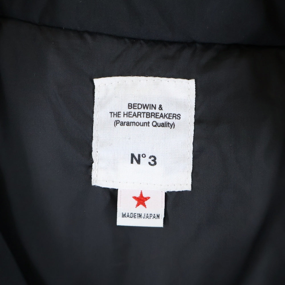 BEDWIN & THE HEARTBREAKERS(ベドウィンアンドザハートブレーカーズ) 日本製 ポリナイロン フーデッド 中綿コート ブラック