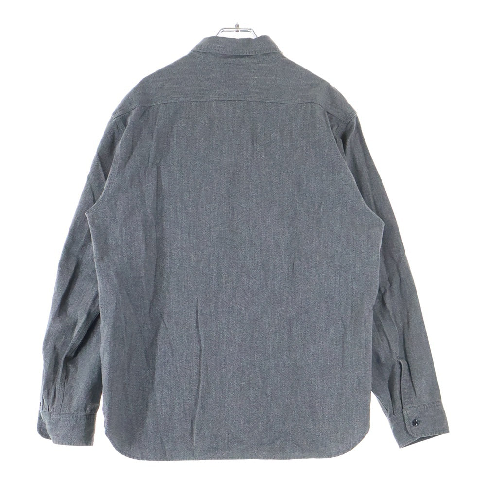 STANDARD CALIFORNIA(スタンダード カリフォルニア) 日本製 フロントロゴ ダブルフラップ コットン 長袖シャツ グレー
