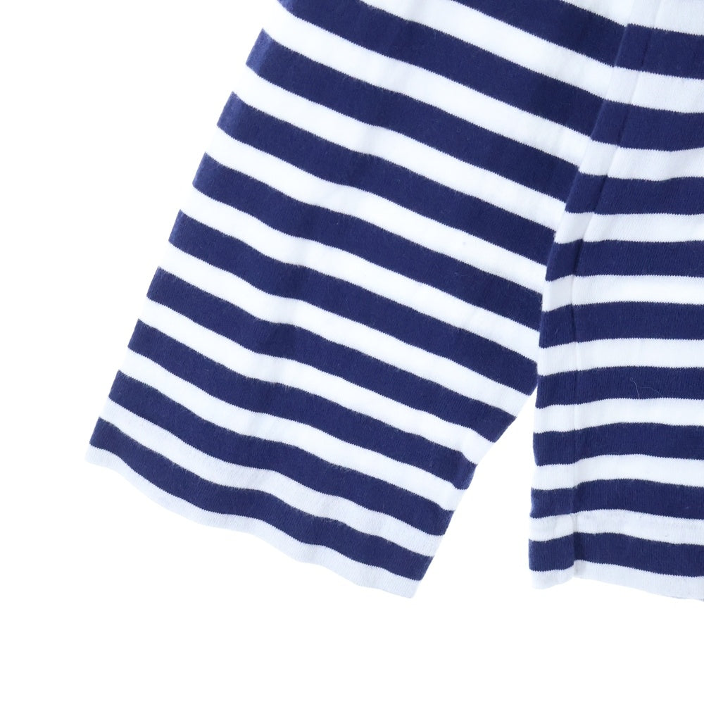 PLAY COMME des GARCONS(プレイコムデギャルソン) AD2022 ハート刺繍 ボーダー コットン 長袖Tシャツ カットソー ネイビー/ホワイト AZ-T010