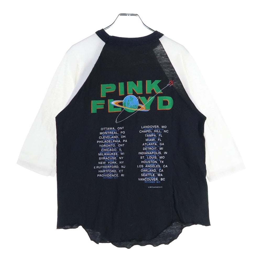VINTAGE(ヴィンテージ) 80S VINTAGE PINK FLOYD ピンクフロイド ツアー ヴィンテージプリント ラグランTシャツ カットソー ブラック/ホワイト