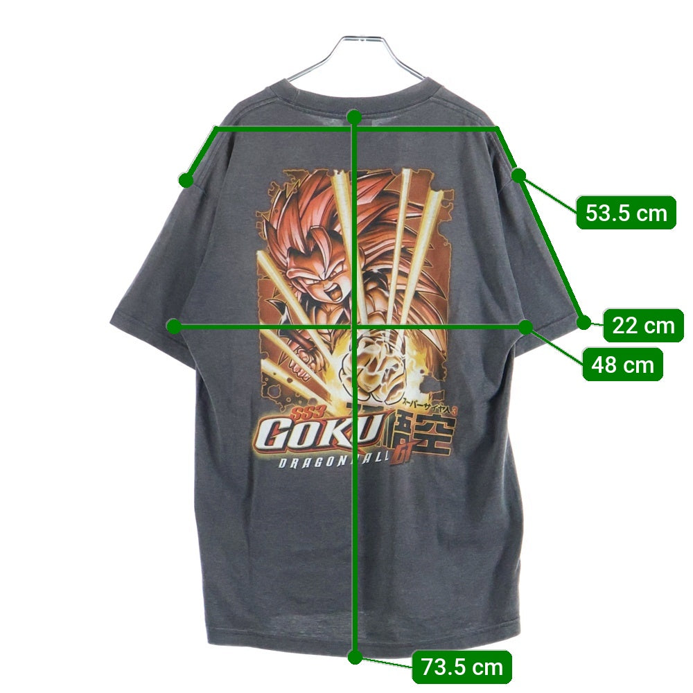 VINTAGE(ヴィンテージ) 00S DRAGON BALL GT GOKU ドラゴンボール 悟空 スーパーサイヤ人 3 バックプリントTシャツ 半袖カットソー ブラック