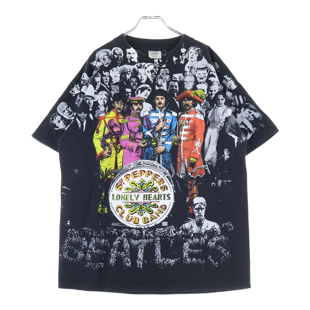 VINTAGE(ヴィンテージ) 90S VINTAGE THE BEATLES Sgt. Pepper's Lonely Hearts Club Band ビートルズ ヴィンテージプリントTシャツ 半袖カットソー 総柄 ブラック