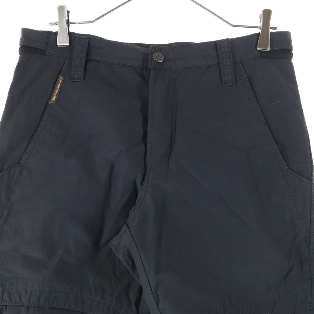 D&G(ディーアンドジー) ボタンフライ スナップアジャスター ナイロンパンツ ブラック