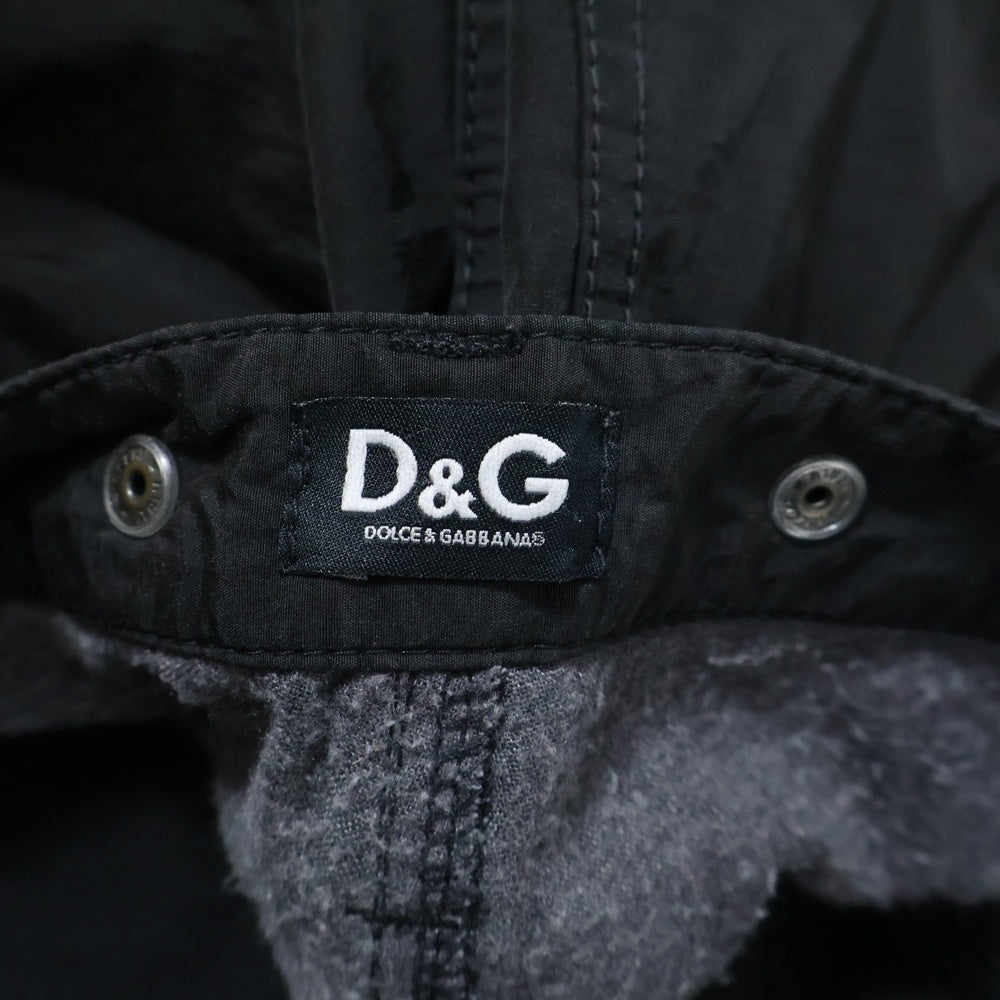 D&G(ディーアンドジー) ボタンフライ スナップアジャスター ナイロンパンツ ブラック