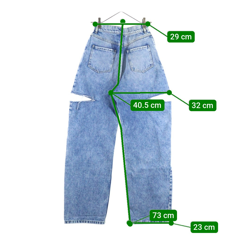 Maison Margiela 1(メゾンマルジェラ) 22SS SLASH DETAIL DENIM PANTS スラッシュディテールデニムパンツ ジーンズ インディゴ レディース S51LA0051 S30513