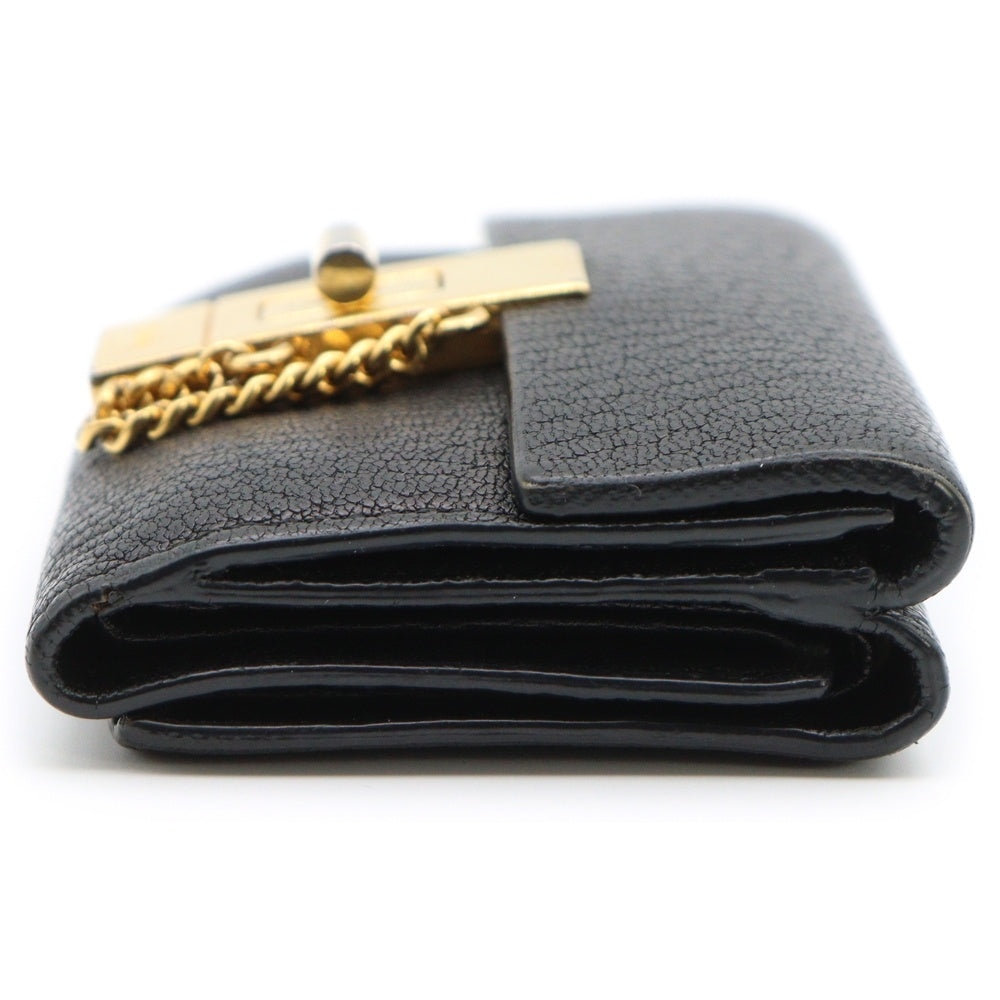 Chloe(クロエ) ドリュー ミニ レザー ターンロック ウォレット 三つ折り財布 ブラック 3P0841-944