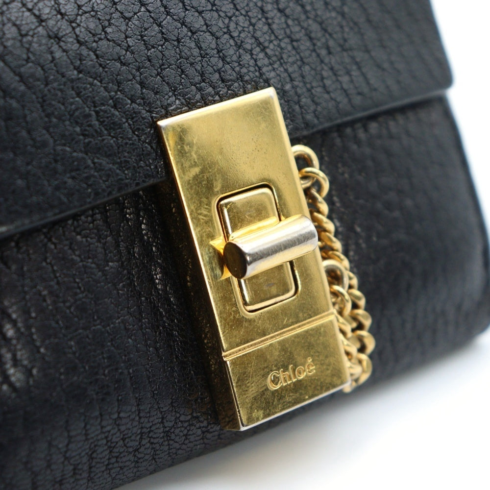 Chloe(クロエ) ドリュー ミニ レザー ターンロック ウォレット 三つ折り財布 ブラック 3P0841-944
