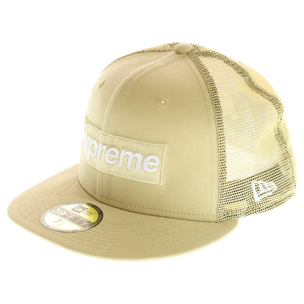 SUPREME(シュプリーム) 24SS ×NEWERA 59FIFTY Box Logo Mesh Back ニューエラ ボックスロゴメッシュバック キャップ 帽子 ベージュ