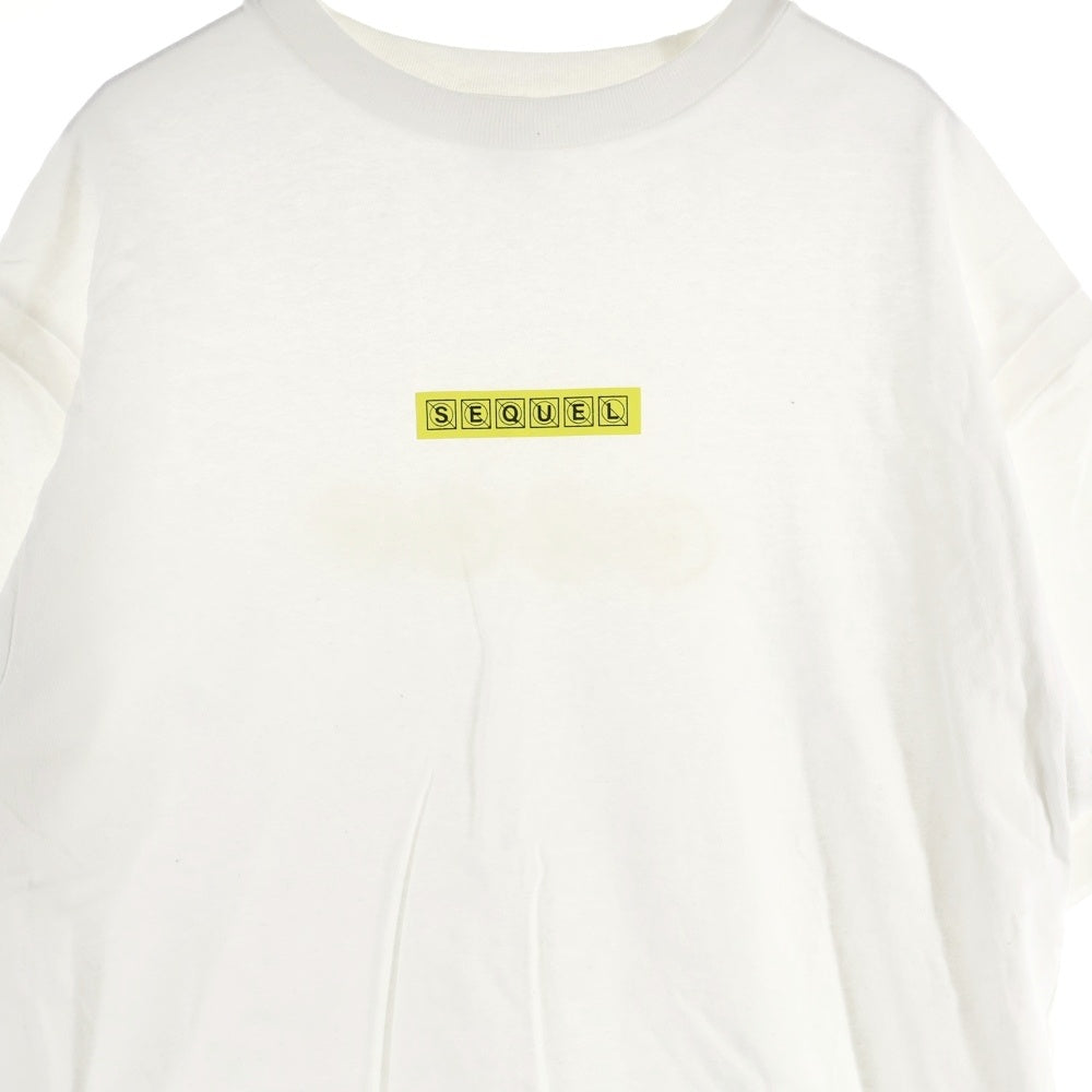 SEQUEL(シークエル) フロントロゴプリント クルーネック 半袖Tシャツ カットソー ホワイト