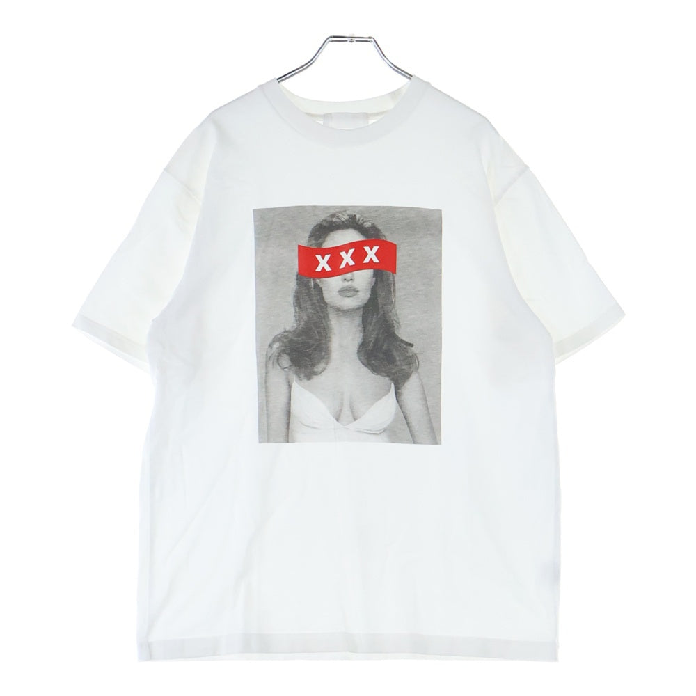 GOD SELECTION XXX(ゴッドセレクショントリプルエックス) フロントフォトプリント クルーネック 半袖Tシャツ カットソー ホワイト GX-S21-ST-06
