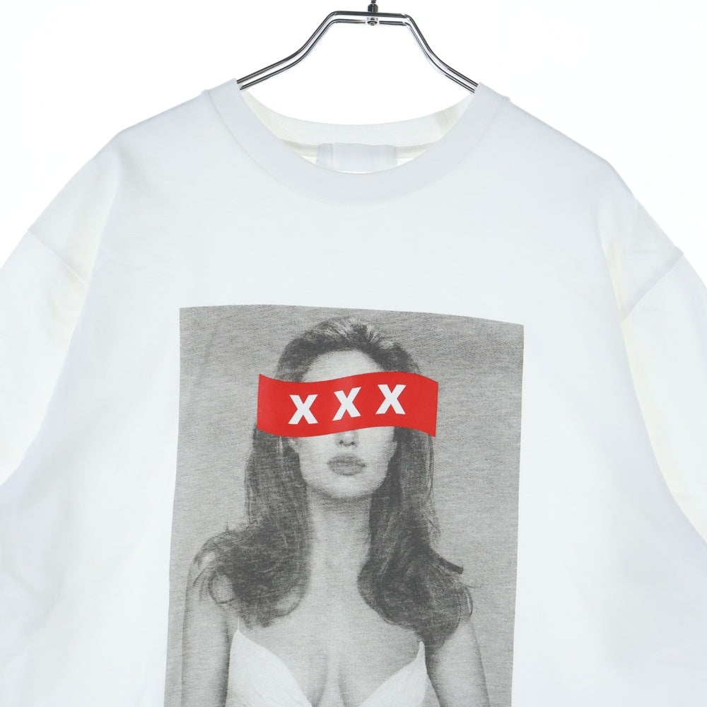 GOD SELECTION XXX(ゴッドセレクショントリプルエックス) フロントフォトプリント クルーネック 半袖Tシャツ カットソー ホワイト GX-S21-ST-06